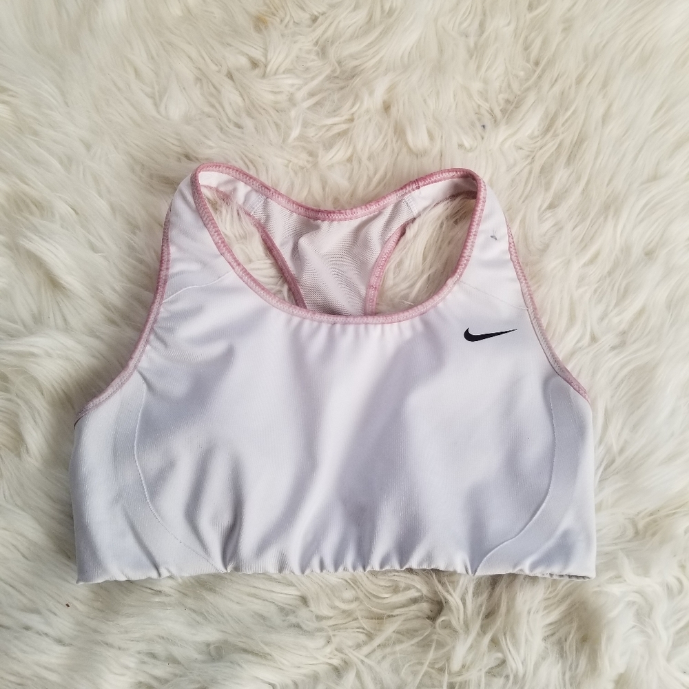 Nike Dri Fit White Sports Bra Small